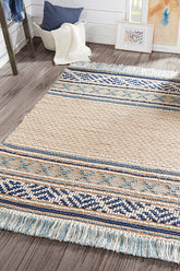 Esme ESM-4 Blue Jute/Wool Handwoven Area Rug – Textured Southwestern Style